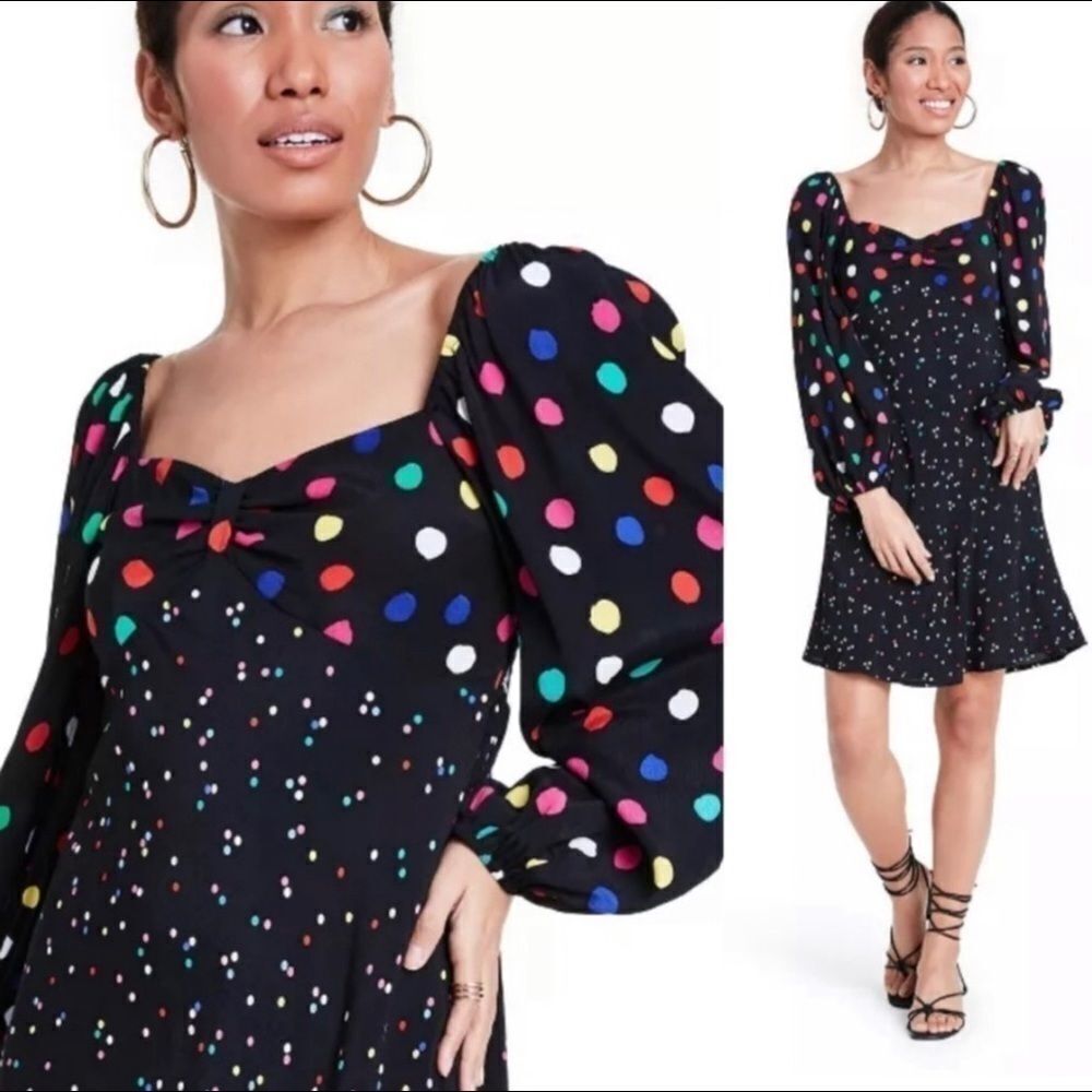 Rixo For Target Black Polka Dot Swing Dress 6